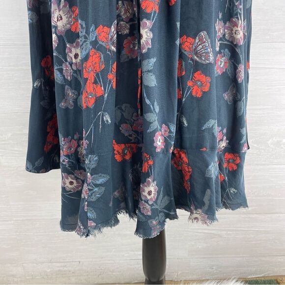 Free People Pebble Crepe So Fine Smocked Floral Tunic Top - Picture 10 of 10